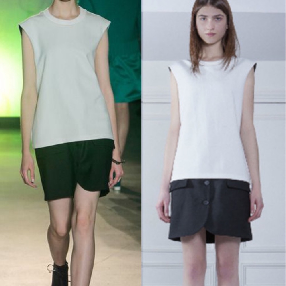 MM6 Margiela White Black Boxy Vest Dress